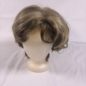 Vintage Jerome Alexander Wig 1970s Short Curly Blonde Brown Synthetic Made Korea